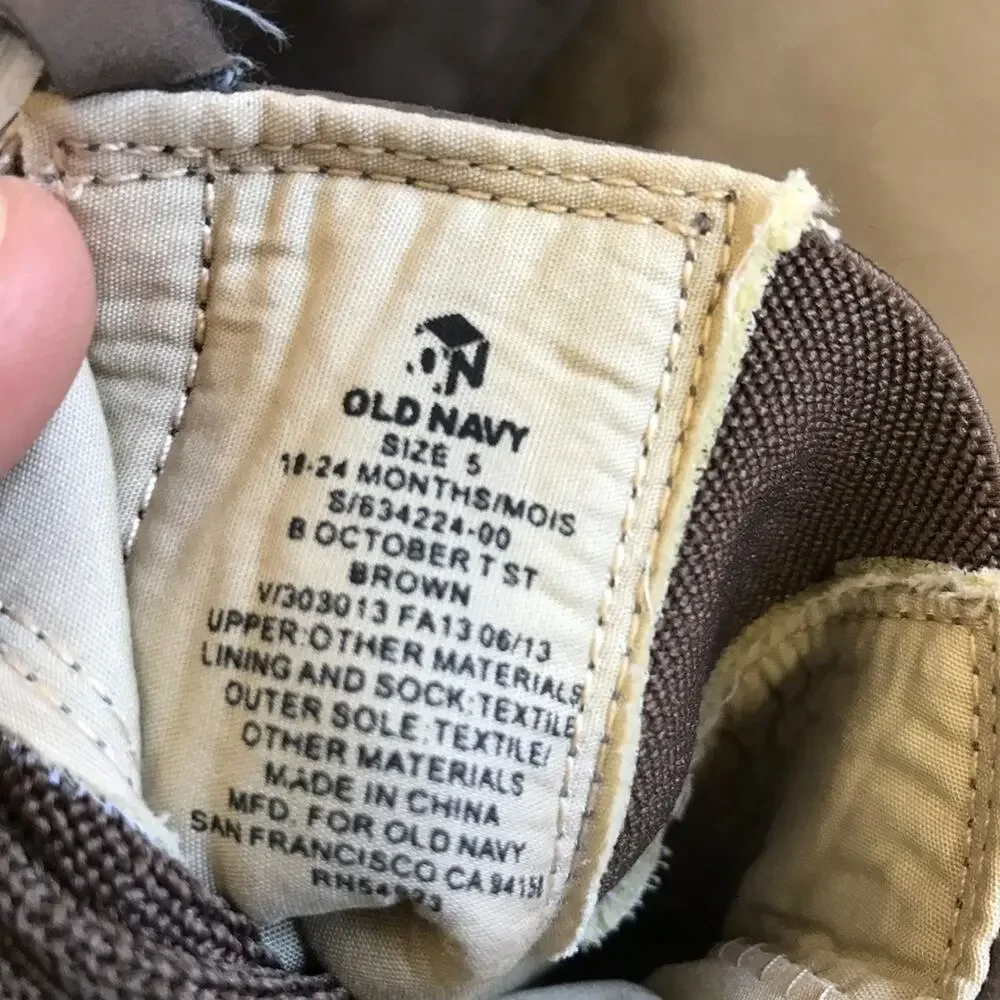 Old Navy Girls Boys Boots Size 18-24 mo 5 Brown‎ October Soft Sole NEW